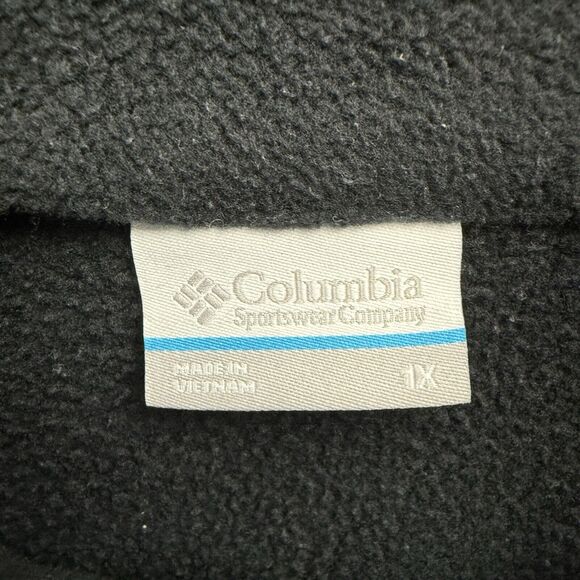 (Hole)Columbia Full Zip Black Fleece Jacket Women’s Top 1X Zipper Pockets - Picture 2 of 10